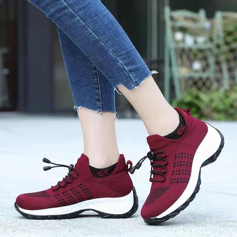 2023 New Cross-Border plus Size High Elasticity Breathable Shoes Trendy Lightweight Socks Sports Women'S Shoes Summer Flats